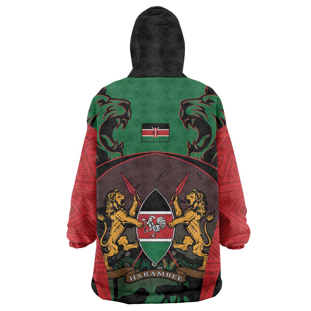 Proud Kenya 254 Wearable Blanket Hoodie Safari Animals - African Pattern LT14