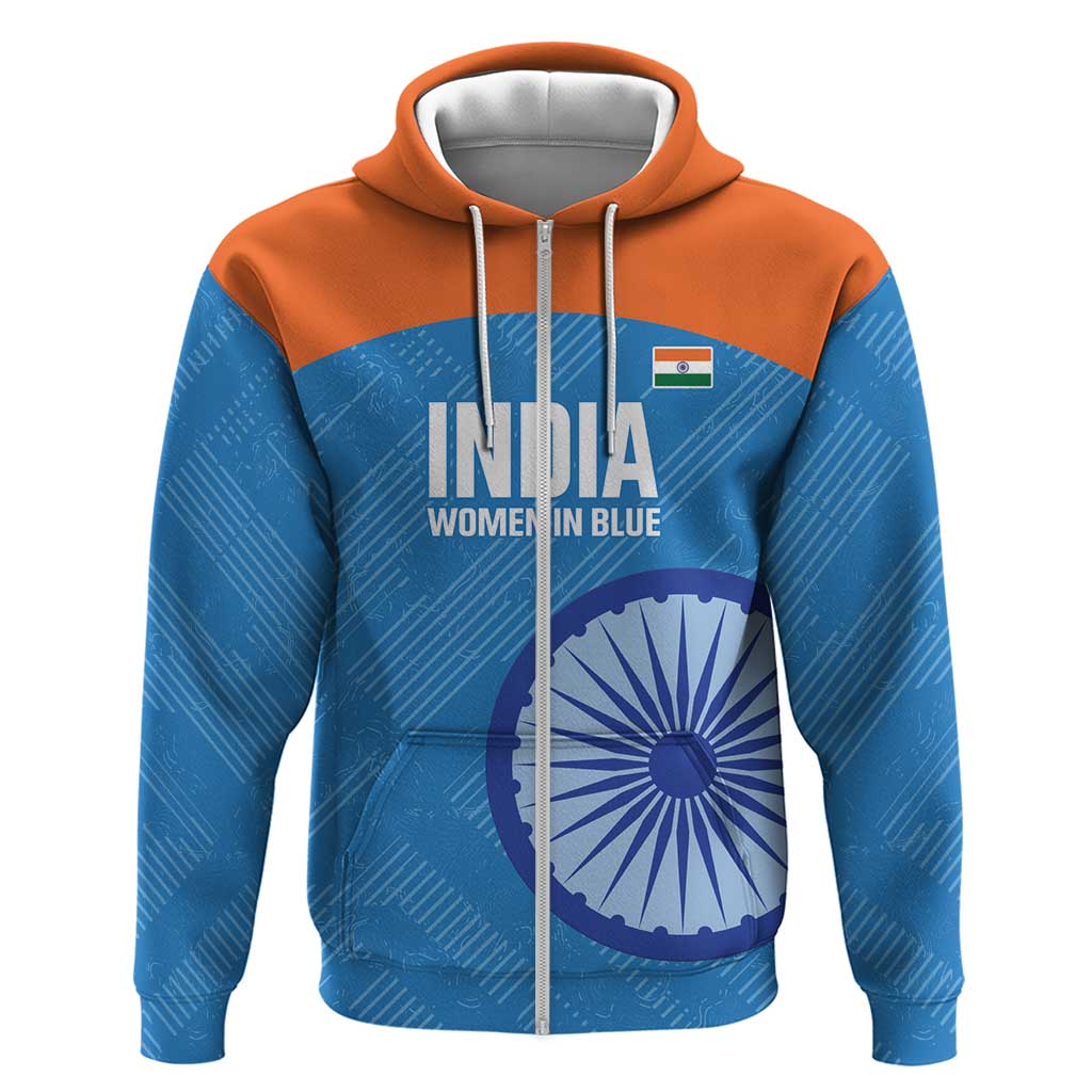 Custom India Cricket Hoodie Go Women In Blue LT14