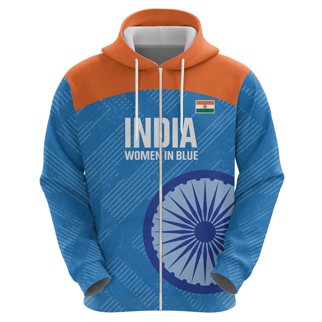 Custom India Cricket Hoodie Go Women In Blue LT14
