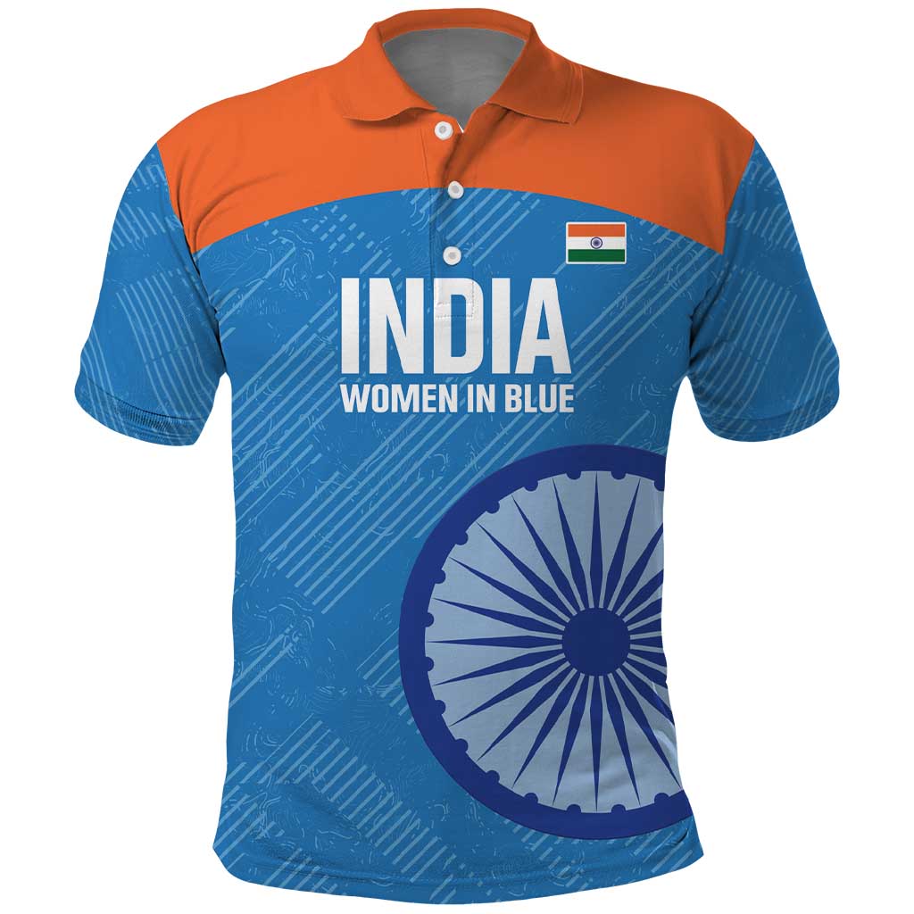 Custom India Cricket Polo Shirt Go Women In Blue LT14