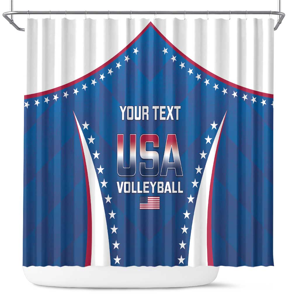 Custom USA 2025 Volleyball Shower Curtain Sporty Style LT14