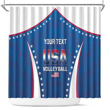 Custom USA 2025 Volleyball Shower Curtain Sporty Style LT14