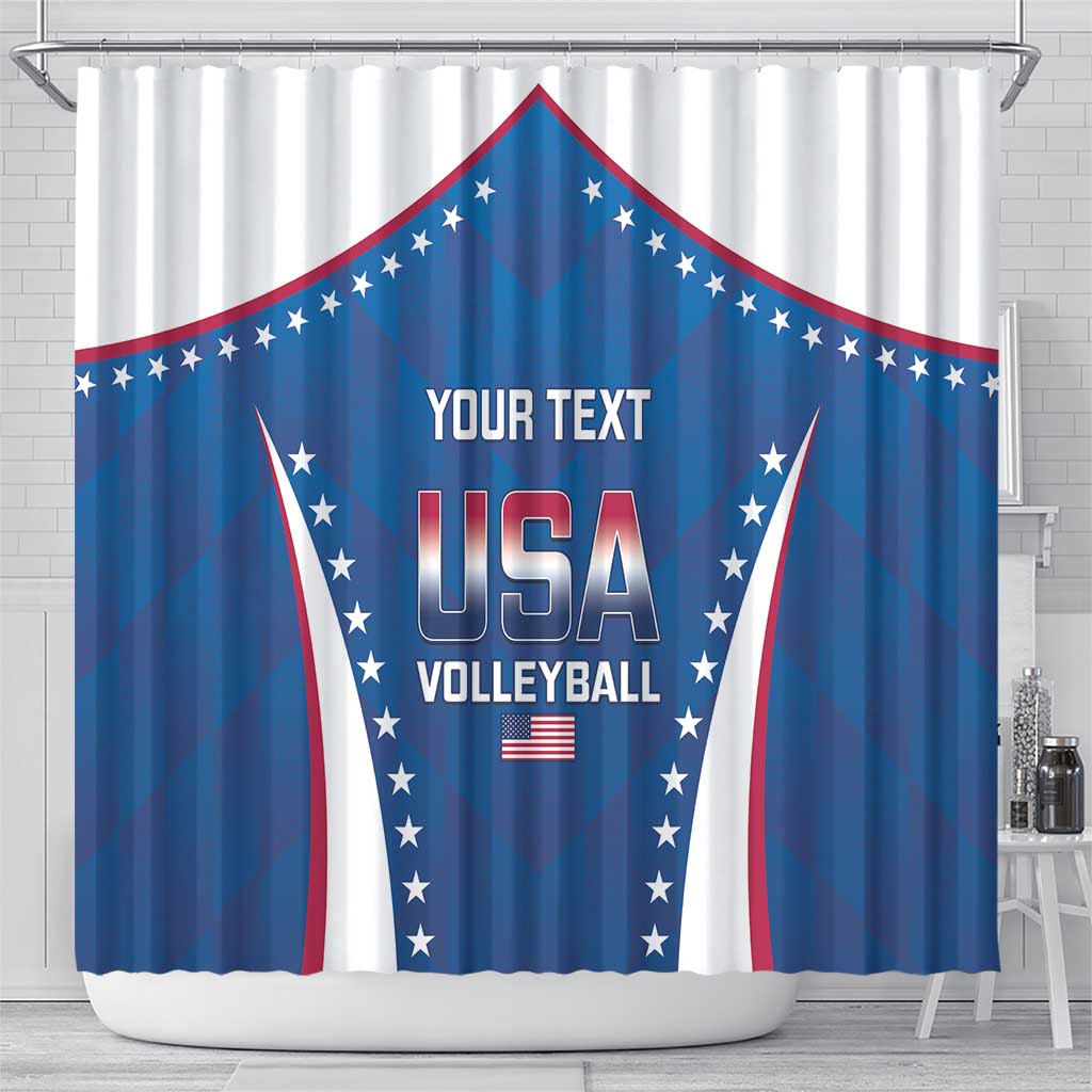 Custom USA 2025 Volleyball Shower Curtain Sporty Style LT14