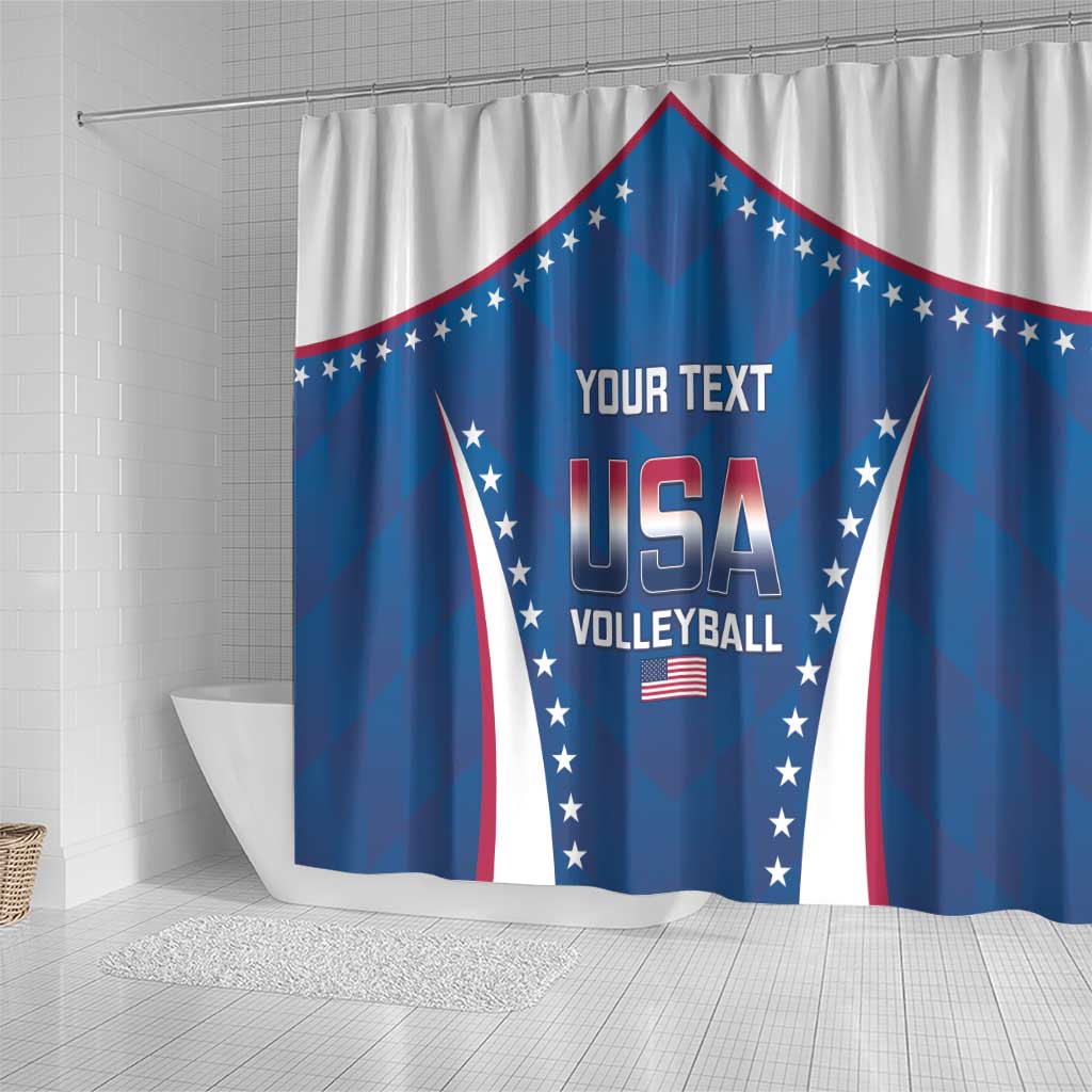 Custom USA 2025 Volleyball Shower Curtain Sporty Style LT14