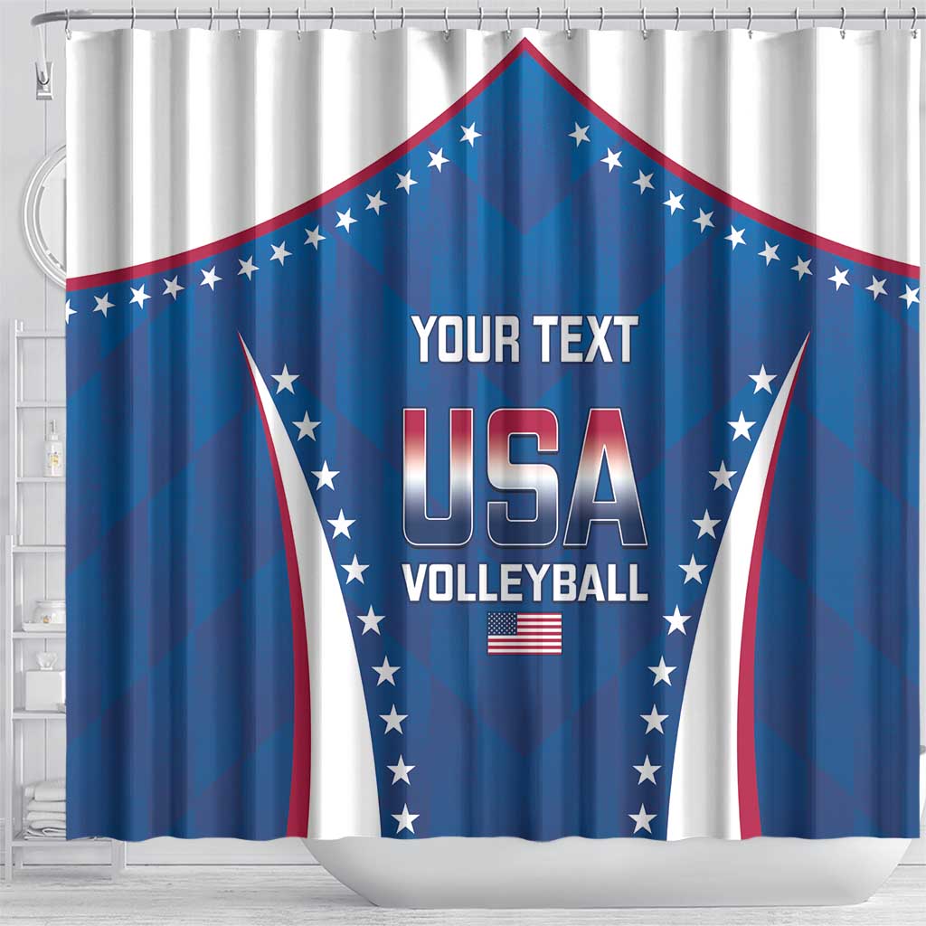 Custom USA 2025 Volleyball Shower Curtain Sporty Style LT14