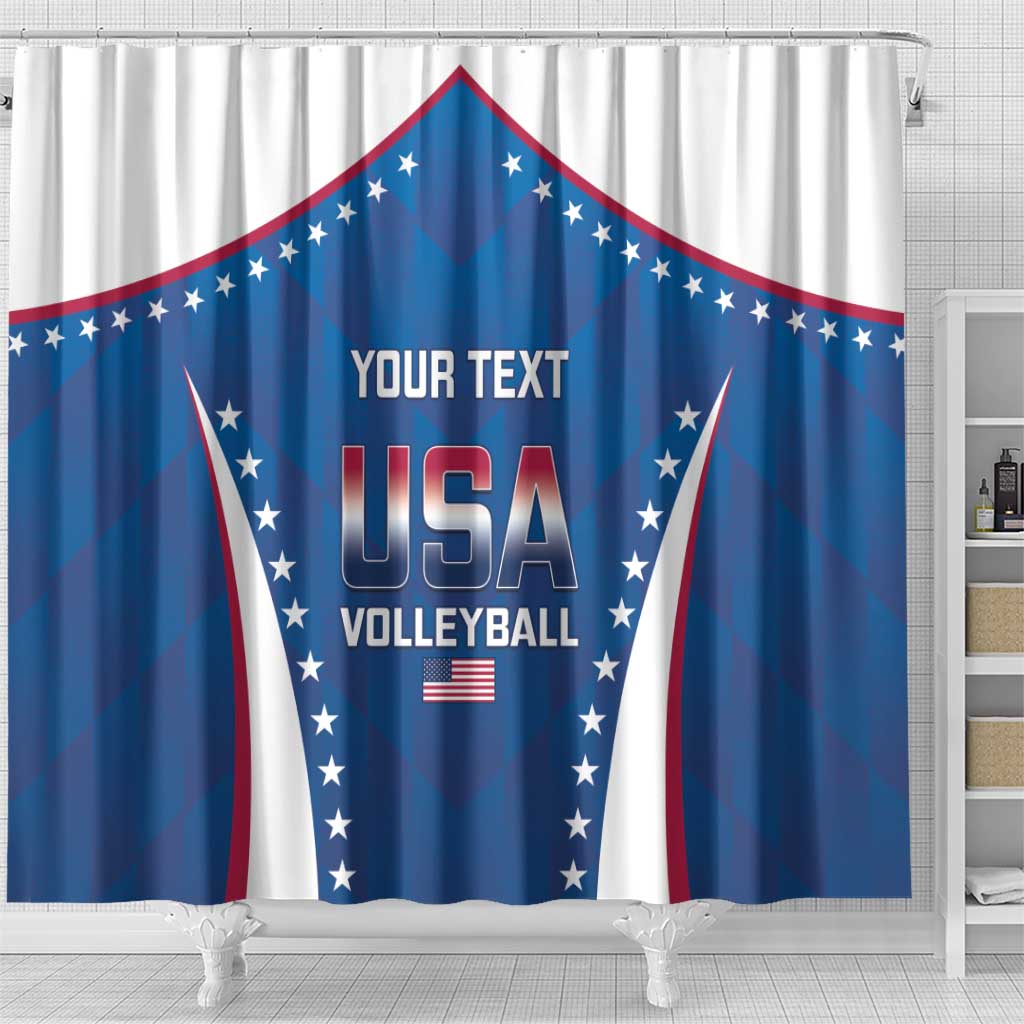 Custom USA 2025 Volleyball Shower Curtain Sporty Style LT14