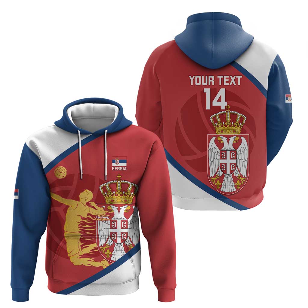 Custom Serbia Volleyball Hoodie 2025 Go Champions LT14