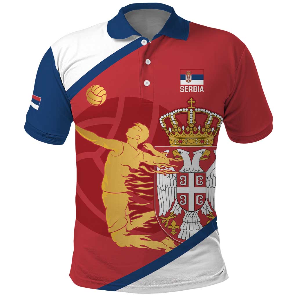 Custom Serbia Volleyball Polo Shirt 2025 Go Champions LT14