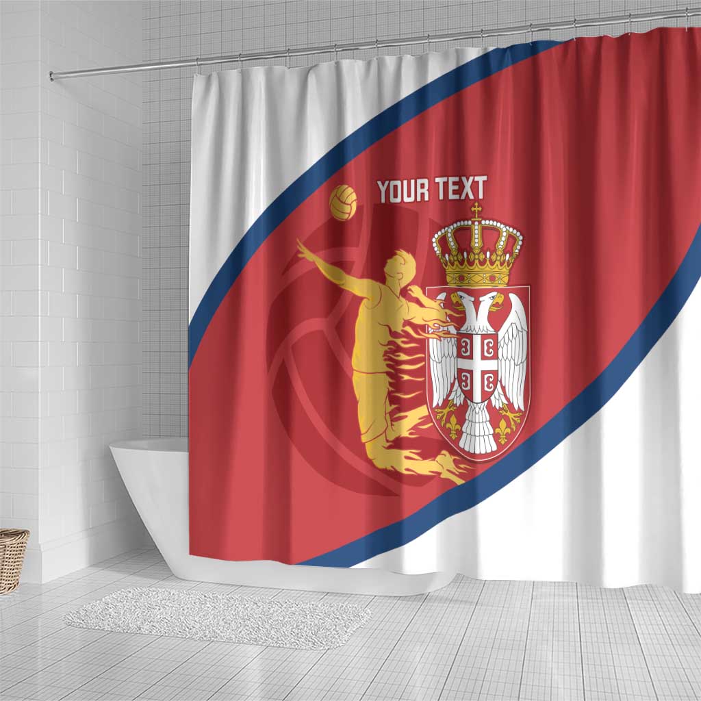 Custom Serbia Volleyball Shower Curtain 2025 Go Champions LT14