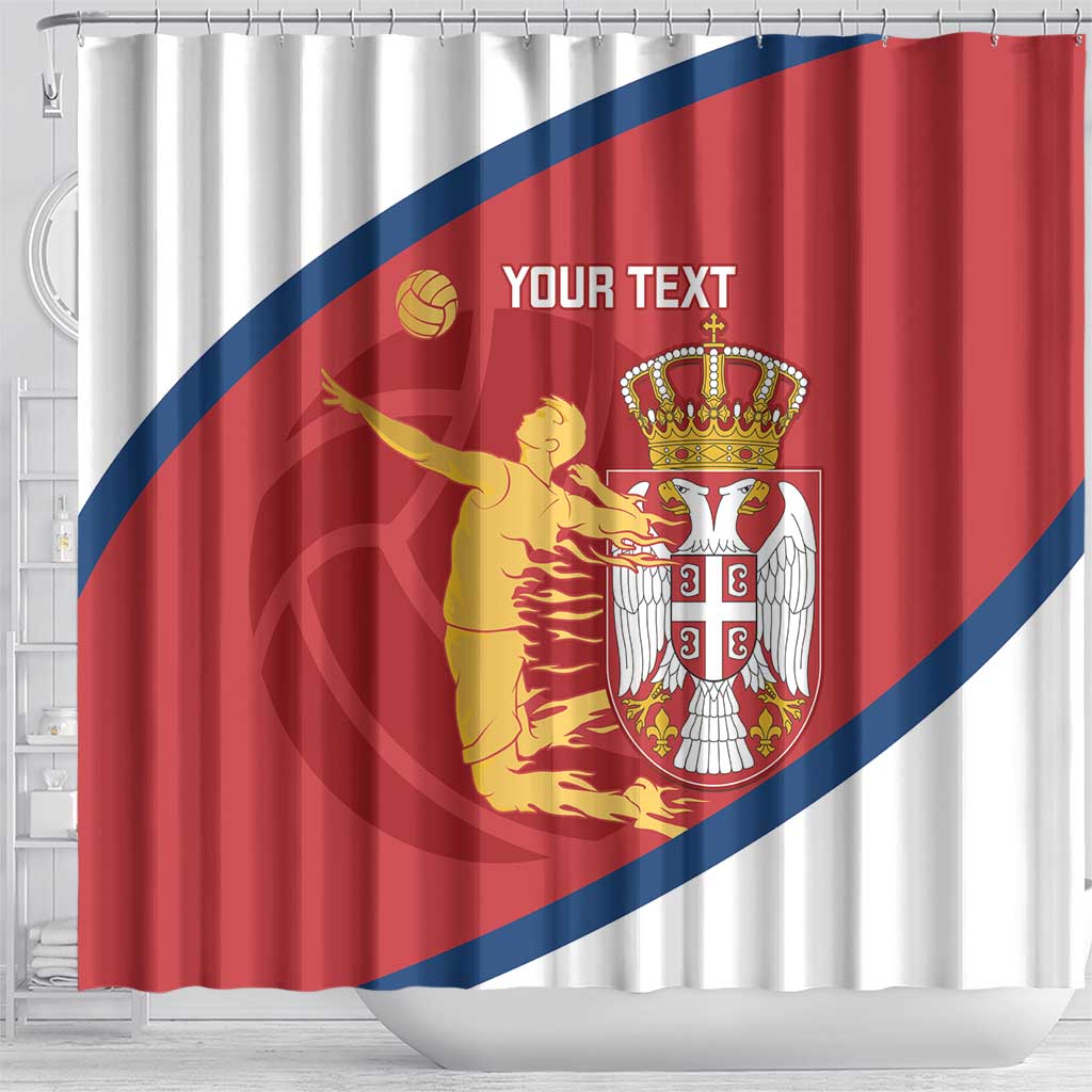 Custom Serbia Volleyball Shower Curtain 2025 Go Champions LT14