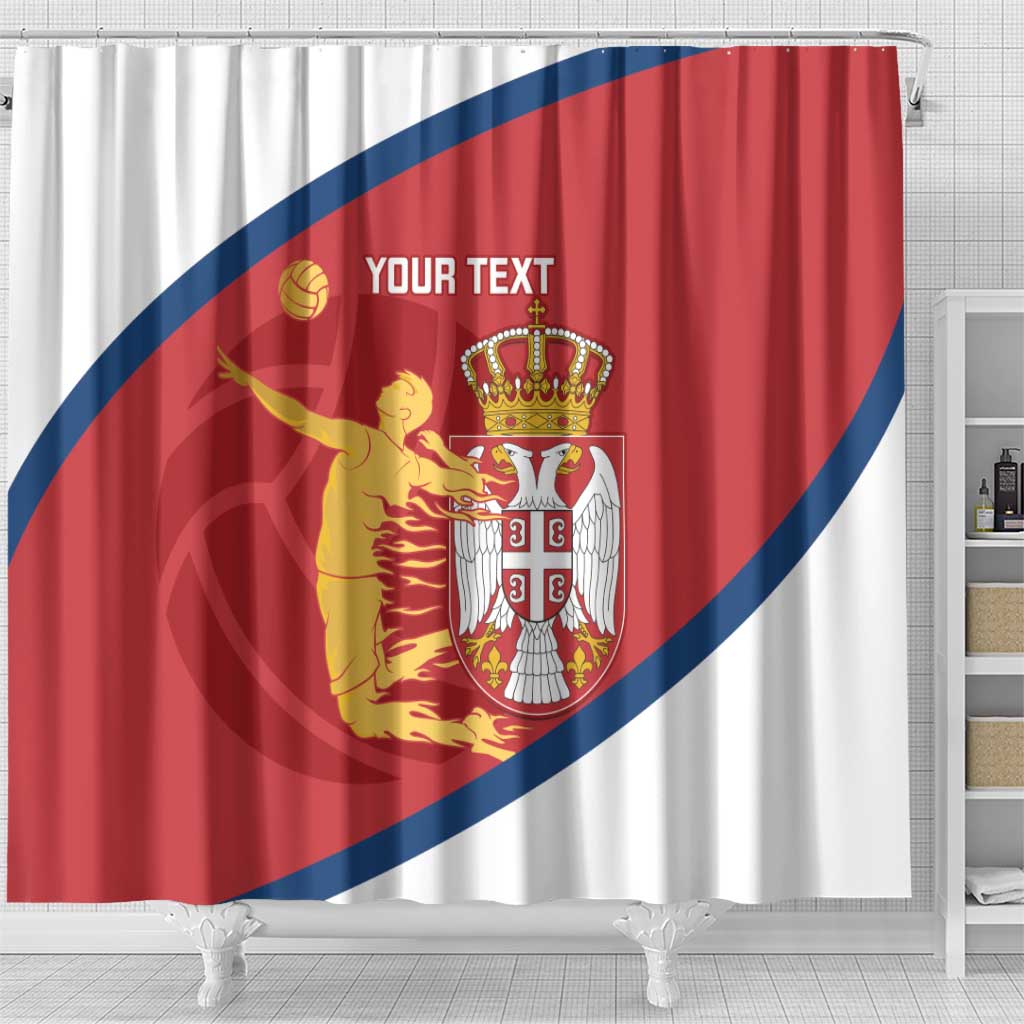 Custom Serbia Volleyball Shower Curtain 2025 Go Champions LT14