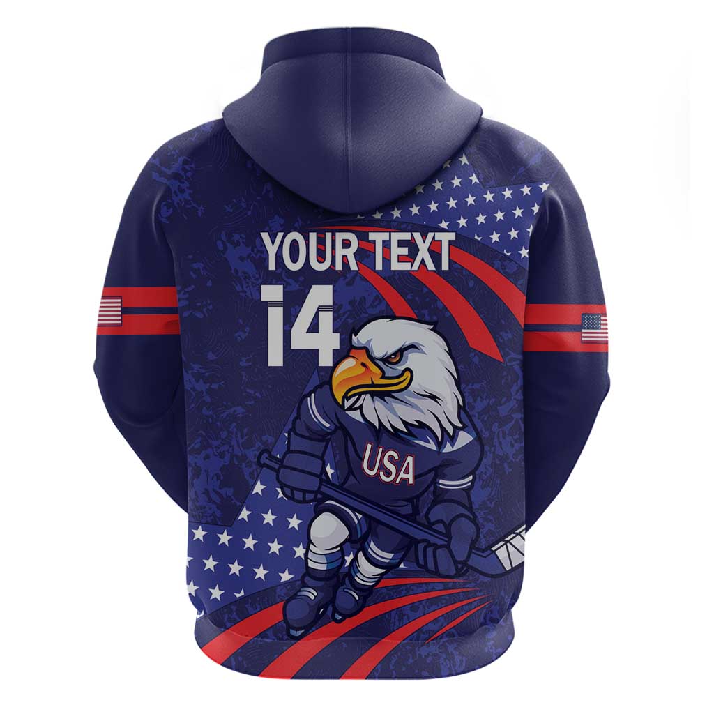 Custom USA Ice Hockey Hoodie United States Eagle Mascot LT14