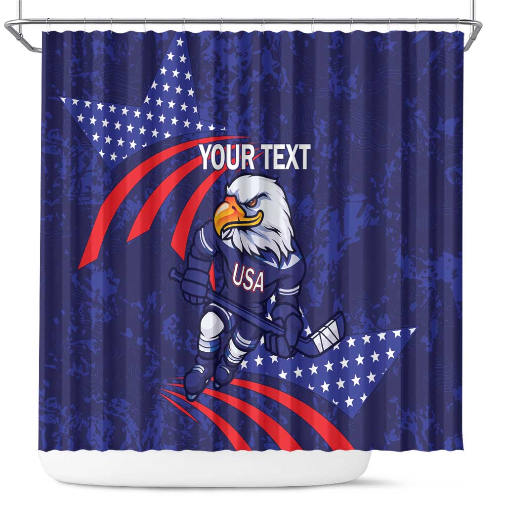 Custom USA Ice Hockey Shower Curtain United States Eagle Mascot LT14