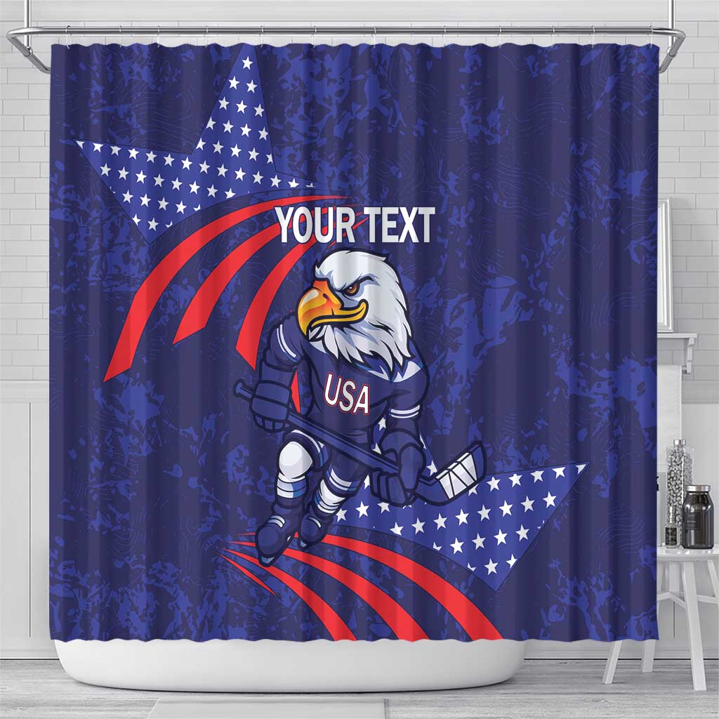 Custom USA Ice Hockey Shower Curtain United States Eagle Mascot LT14