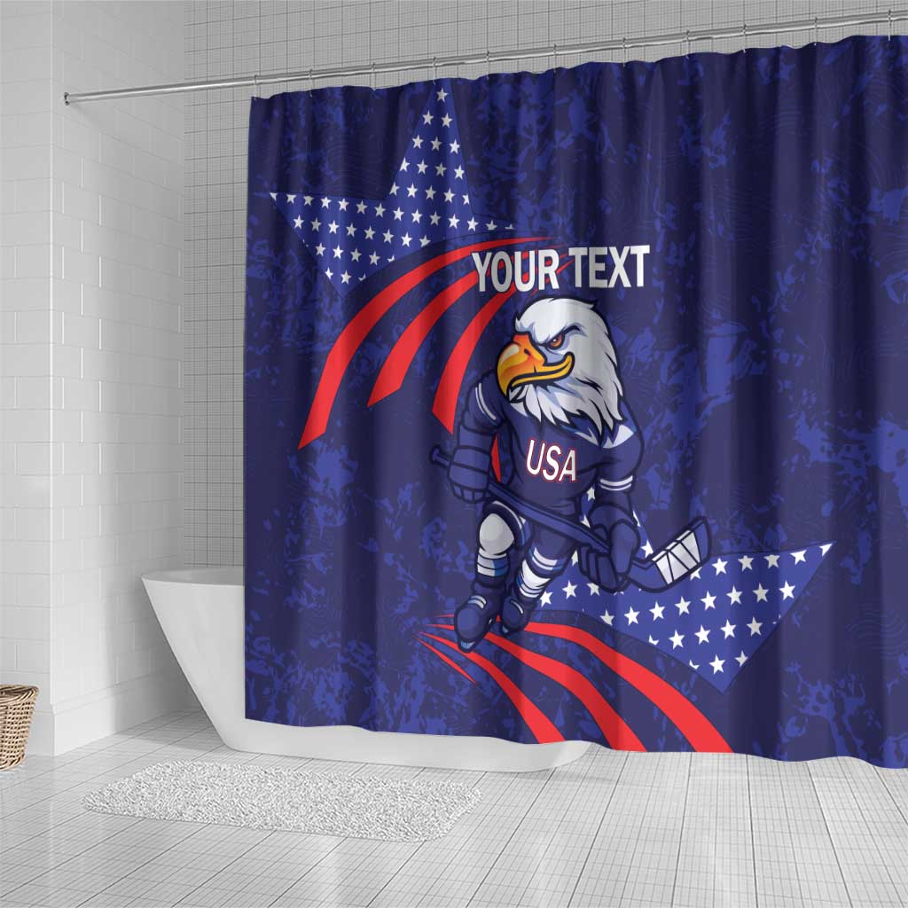 Custom USA Ice Hockey Shower Curtain United States Eagle Mascot LT14
