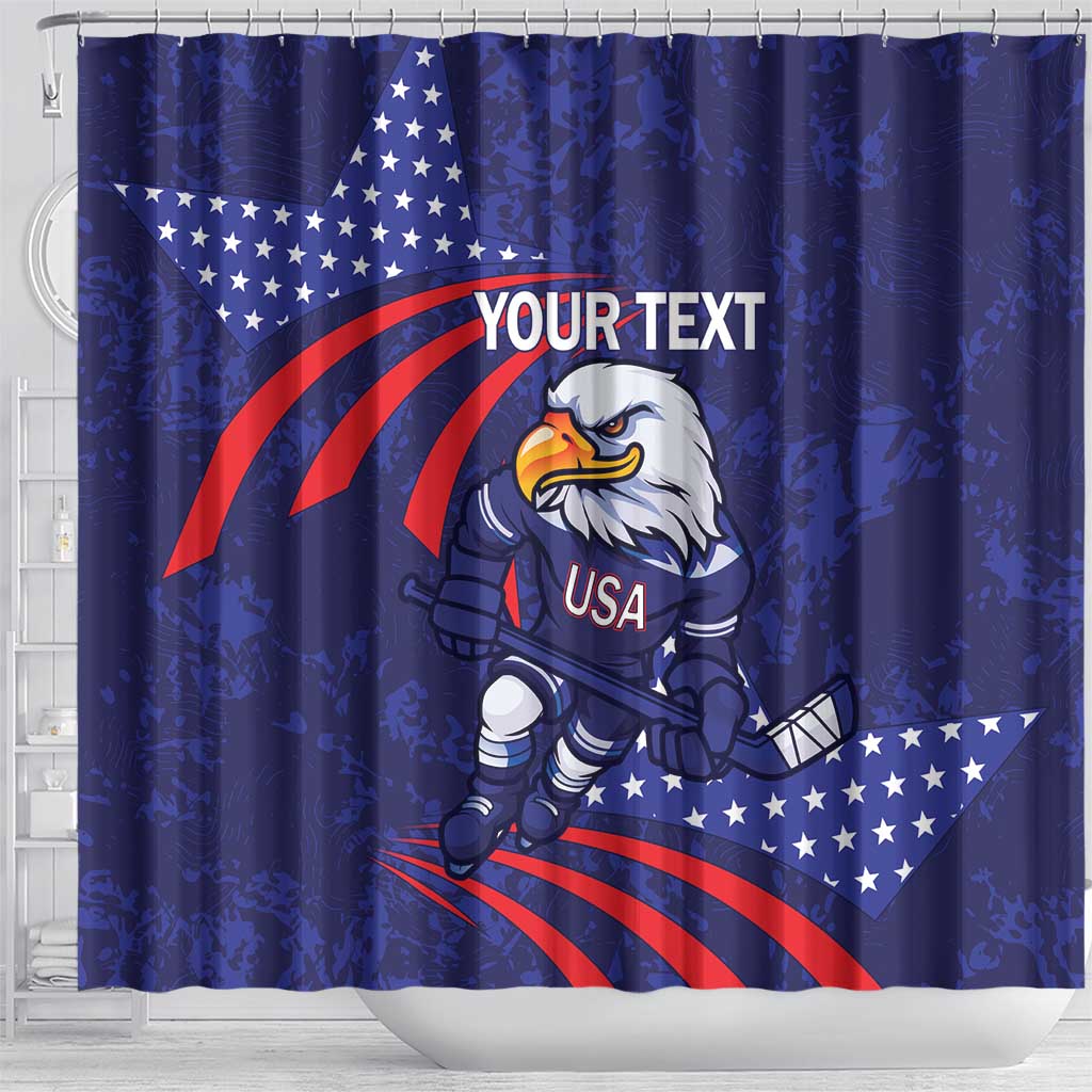 Custom USA Ice Hockey Shower Curtain United States Eagle Mascot LT14