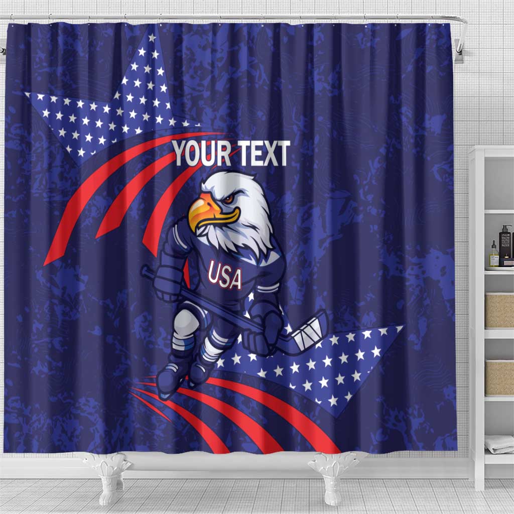 Custom USA Ice Hockey Shower Curtain United States Eagle Mascot LT14