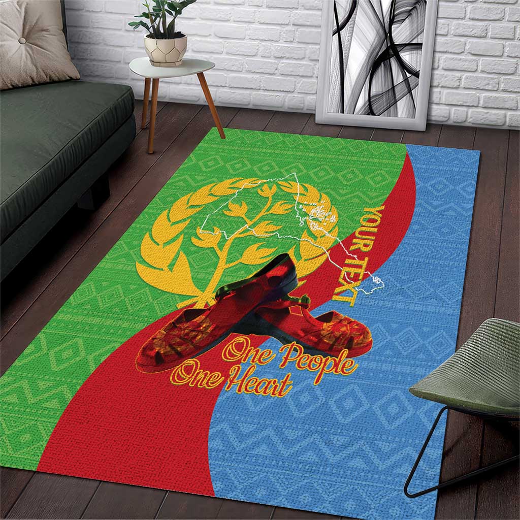 Personalised Eritrea Independence Day Area Rug Shida Shoes Olive Branch African Pattern LT14