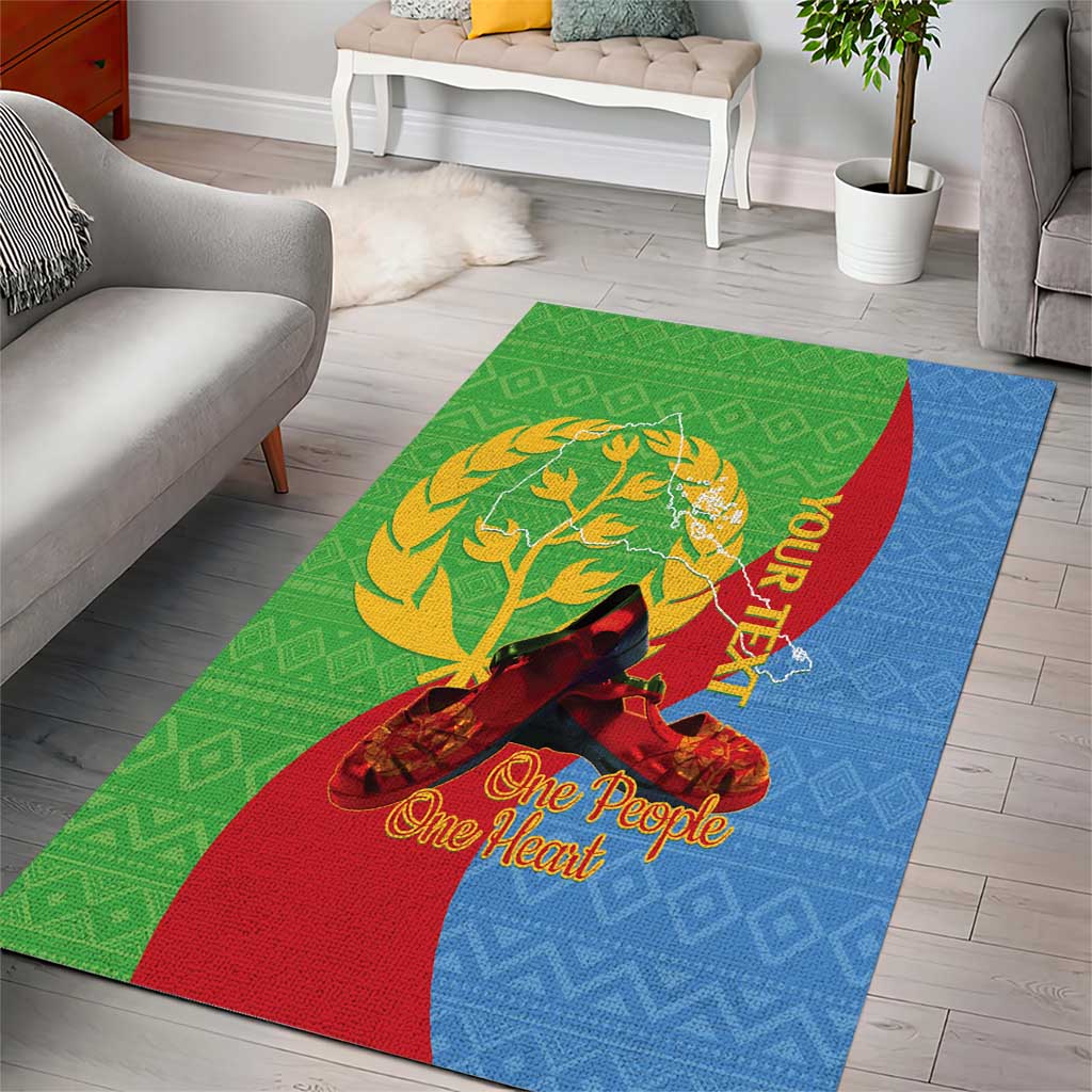 Personalised Eritrea Independence Day Area Rug Shida Shoes Olive Branch African Pattern LT14