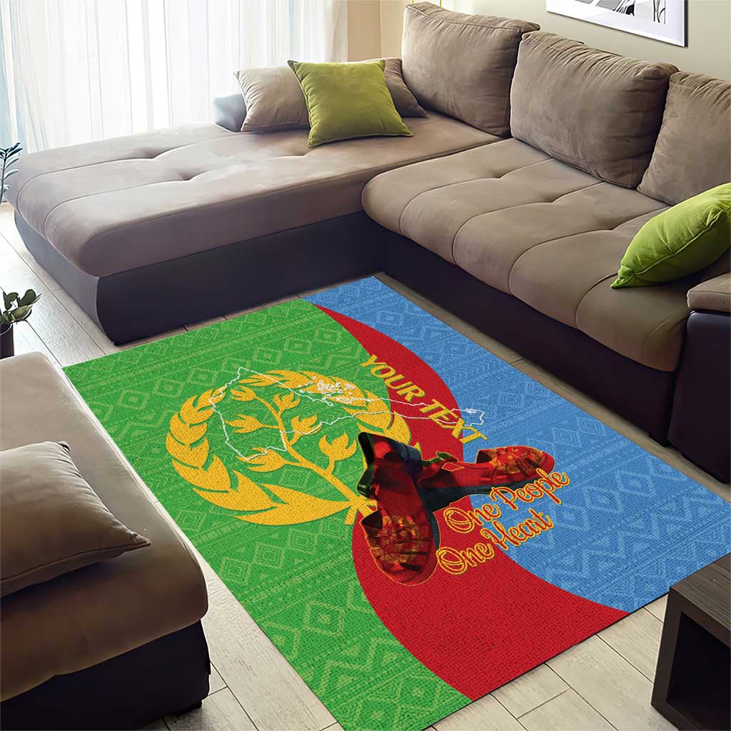 Personalised Eritrea Independence Day Area Rug Shida Shoes Olive Branch African Pattern LT14