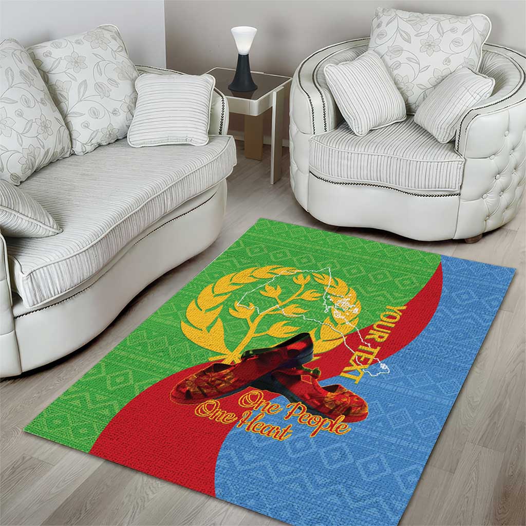 Personalised Eritrea Independence Day Area Rug Shida Shoes Olive Branch African Pattern LT14