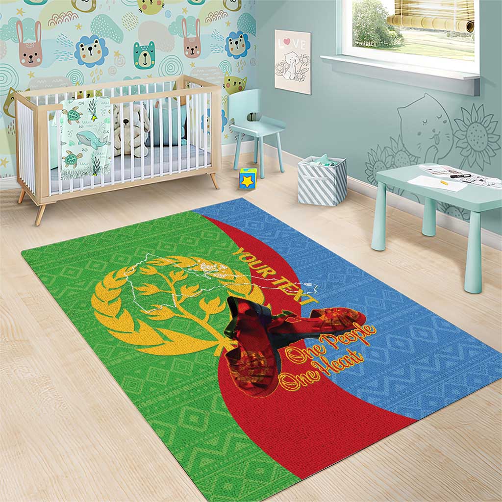 Personalised Eritrea Independence Day Area Rug Shida Shoes Olive Branch African Pattern LT14