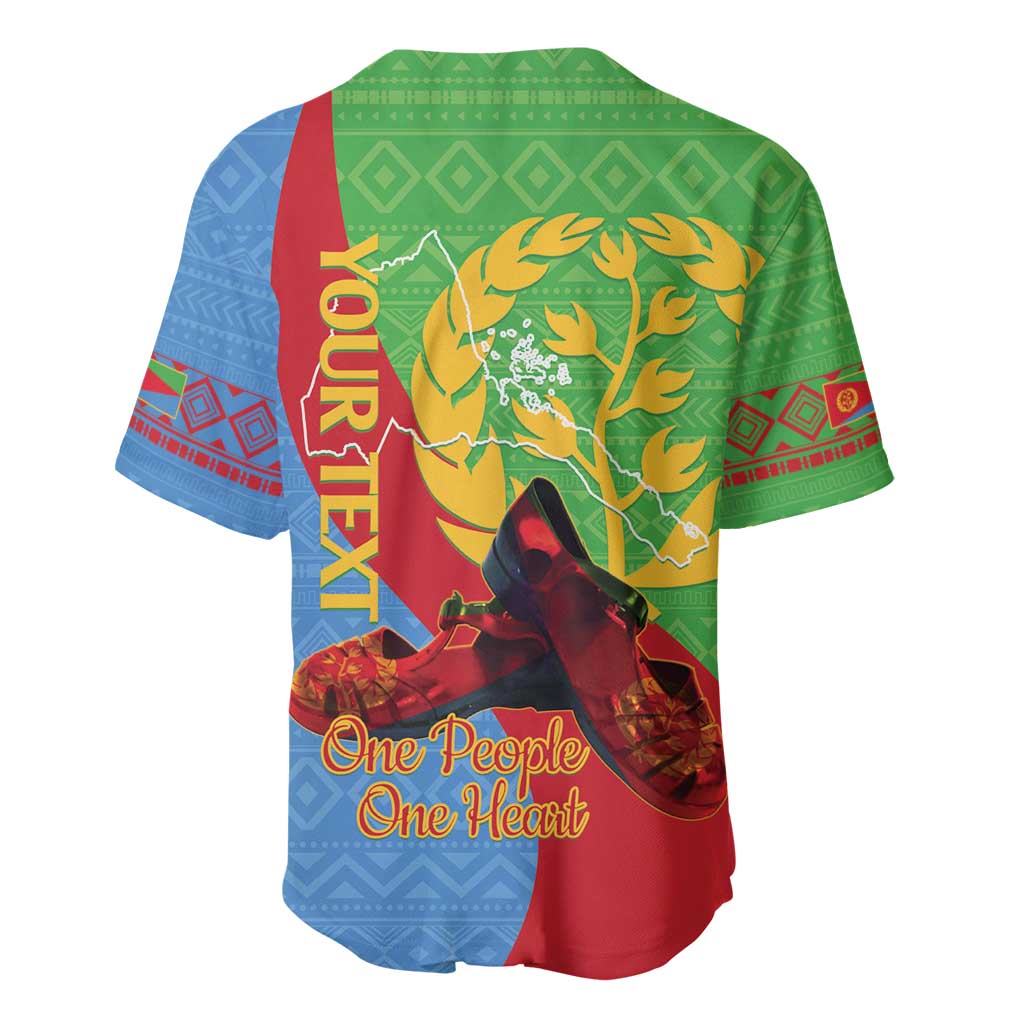 Personalised Eritrea Independence Day Baseball Jersey Shida Shoes Olive Branch African Pattern LT14