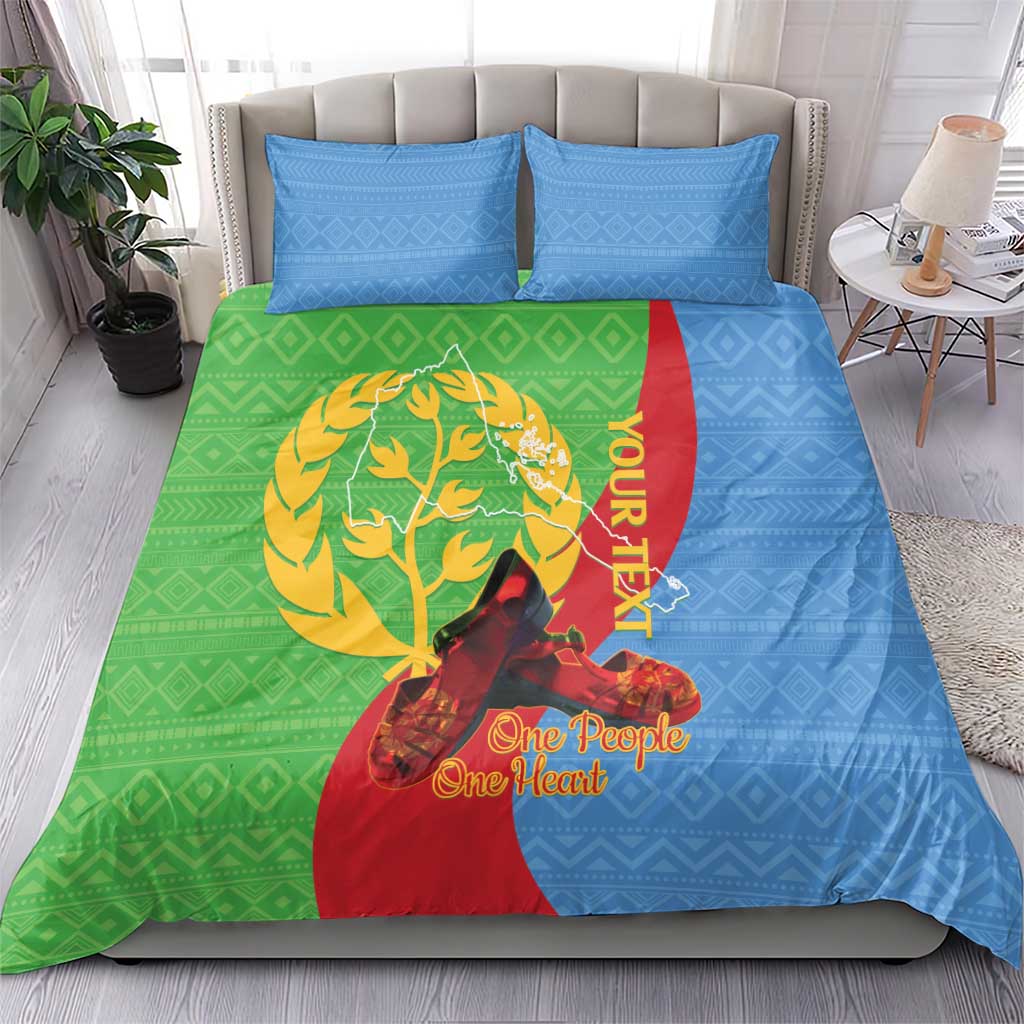 Personalised Eritrea Independence Day Bedding Set Shida Shoes Olive Branch African Pattern LT14