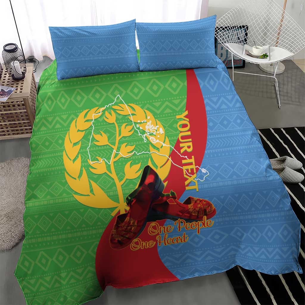 Personalised Eritrea Independence Day Bedding Set Shida Shoes Olive Branch African Pattern LT14