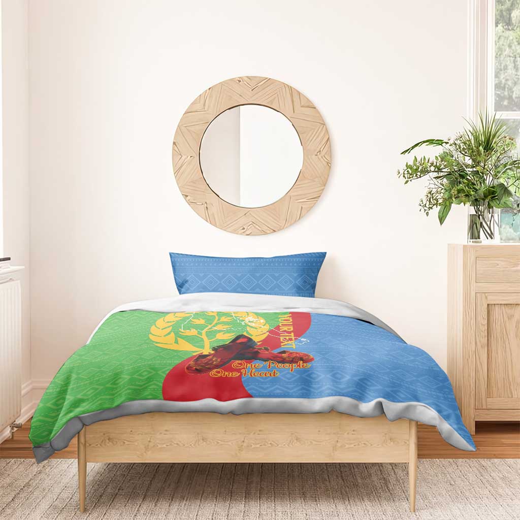 Personalised Eritrea Independence Day Bedding Set Shida Shoes Olive Branch African Pattern LT14