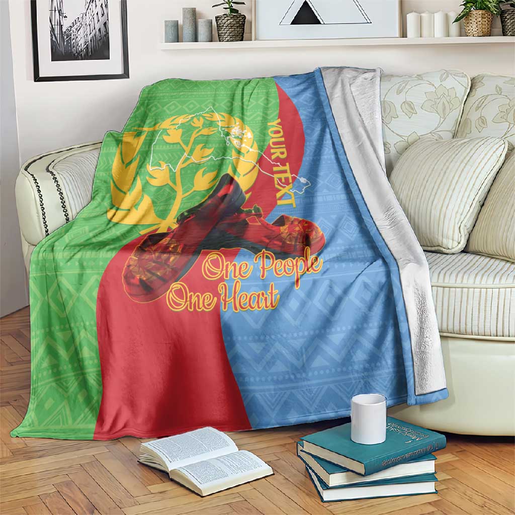 Personalised Eritrea Independence Day Blanket Shida Shoes Olive Branch African Pattern LT14