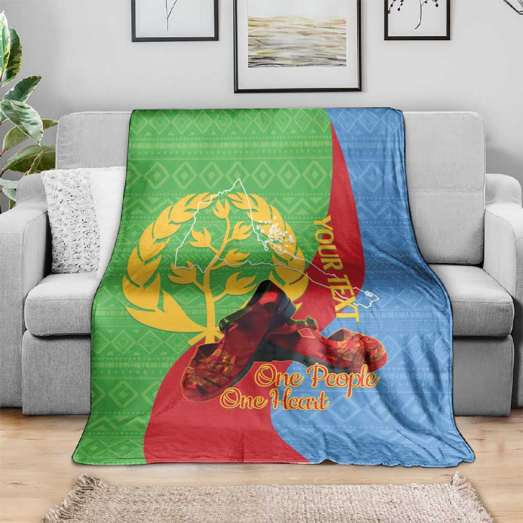 Personalised Eritrea Independence Day Blanket Shida Shoes Olive Branch African Pattern LT14