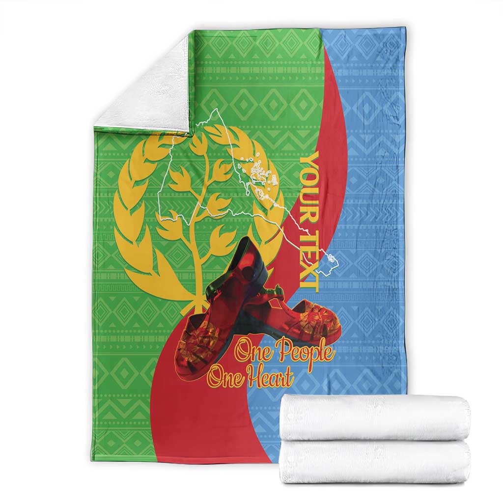 Personalised Eritrea Independence Day Blanket Shida Shoes Olive Branch African Pattern LT14