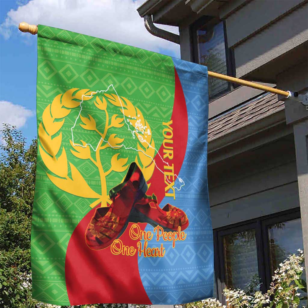 Personalised Eritrea Independence Day Garden Flag Shida Shoes Olive Branch African Pattern LT14