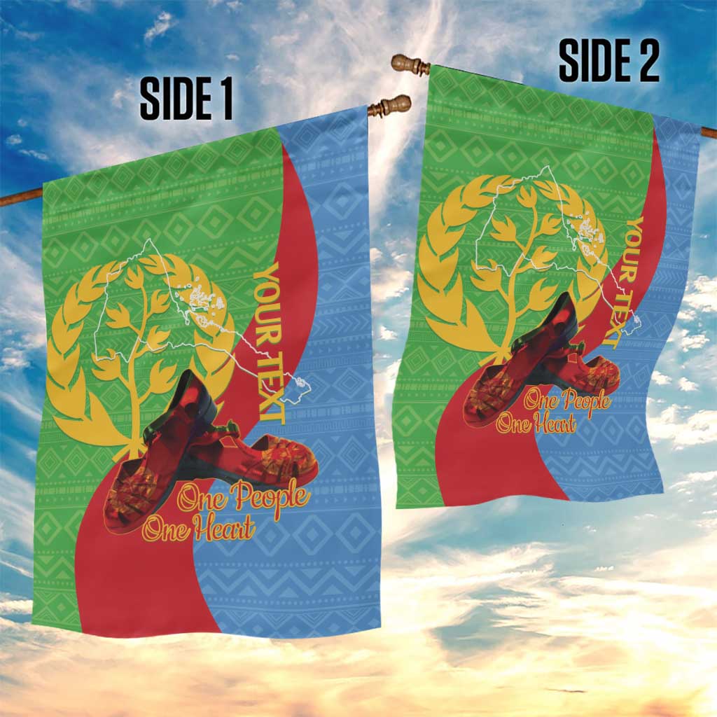 Personalised Eritrea Independence Day Garden Flag Shida Shoes Olive Branch African Pattern LT14