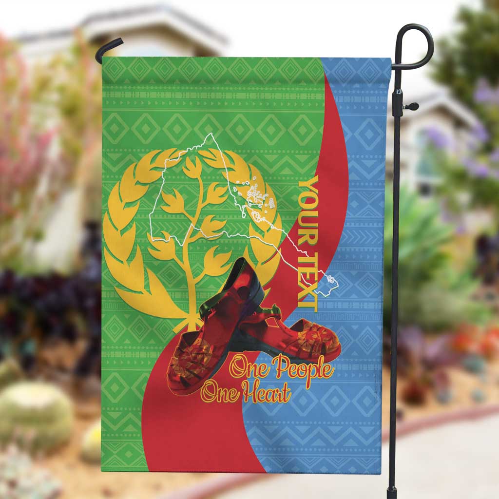 Personalised Eritrea Independence Day Garden Flag Shida Shoes Olive Branch African Pattern LT14