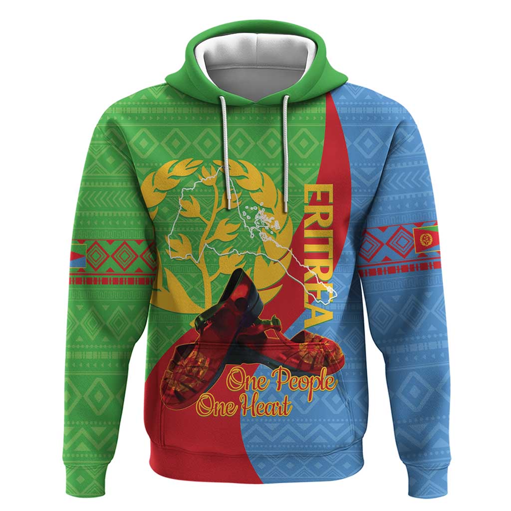Personalised Eritrea Independence Day Hoodie Shida Shoes One People One Heart LT14