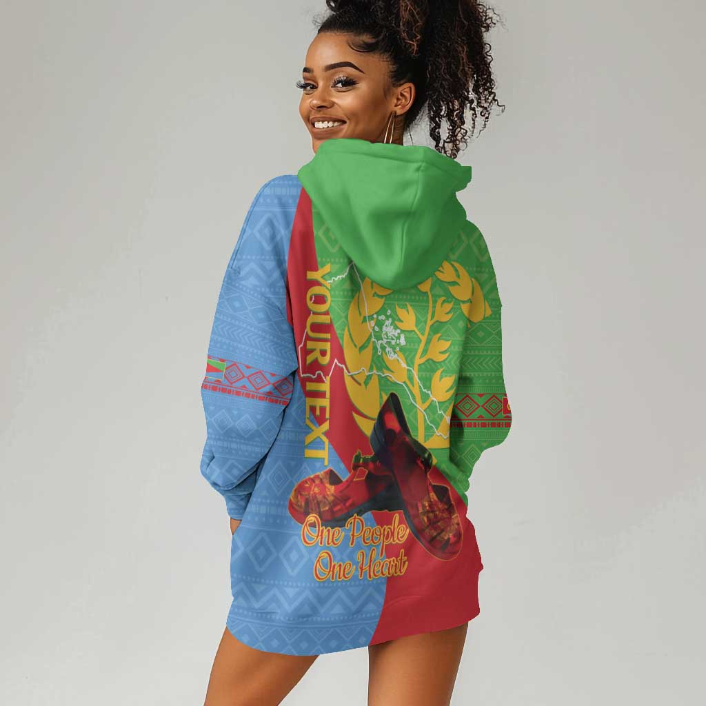Personalised Eritrea Independence Day Hoodie Dress Shida Shoes Olive Branch African Pattern LT14