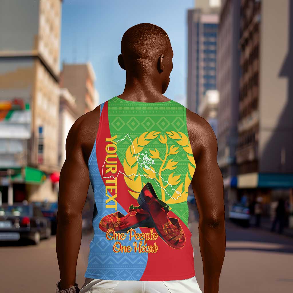 Personalised Eritrea Independence Day Men Tank Top Shida Shoes Olive Branch African Pattern LT14