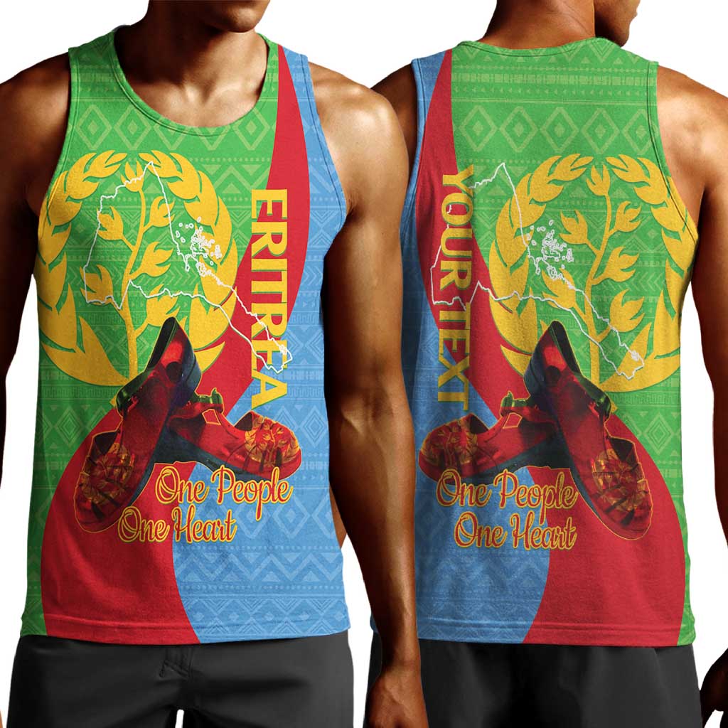 Personalised Eritrea Independence Day Men Tank Top Shida Shoes Olive Branch African Pattern LT14