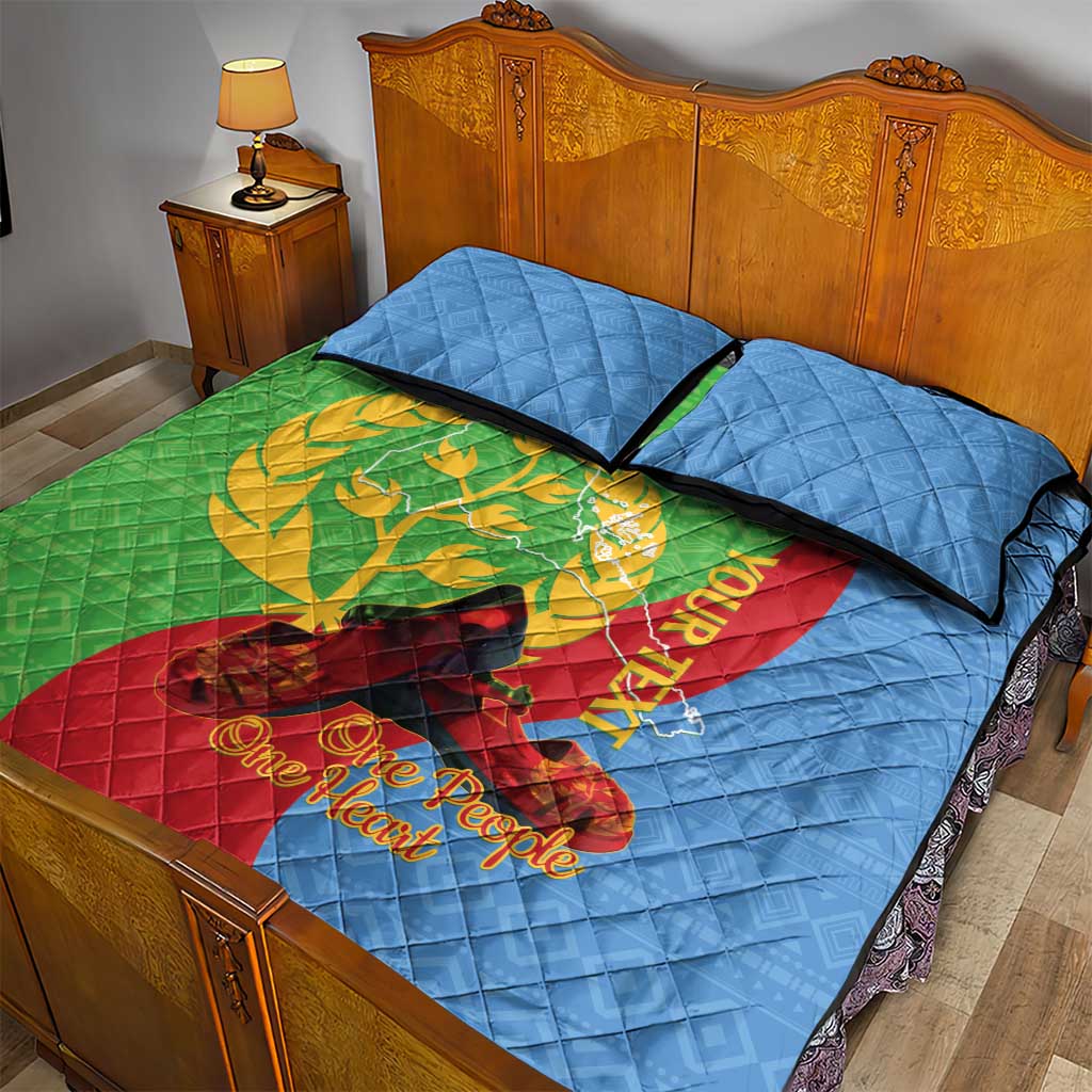 Personalised Eritrea Independence Day Quilt Bed Set Shida Shoes Olive Branch African Pattern LT14
