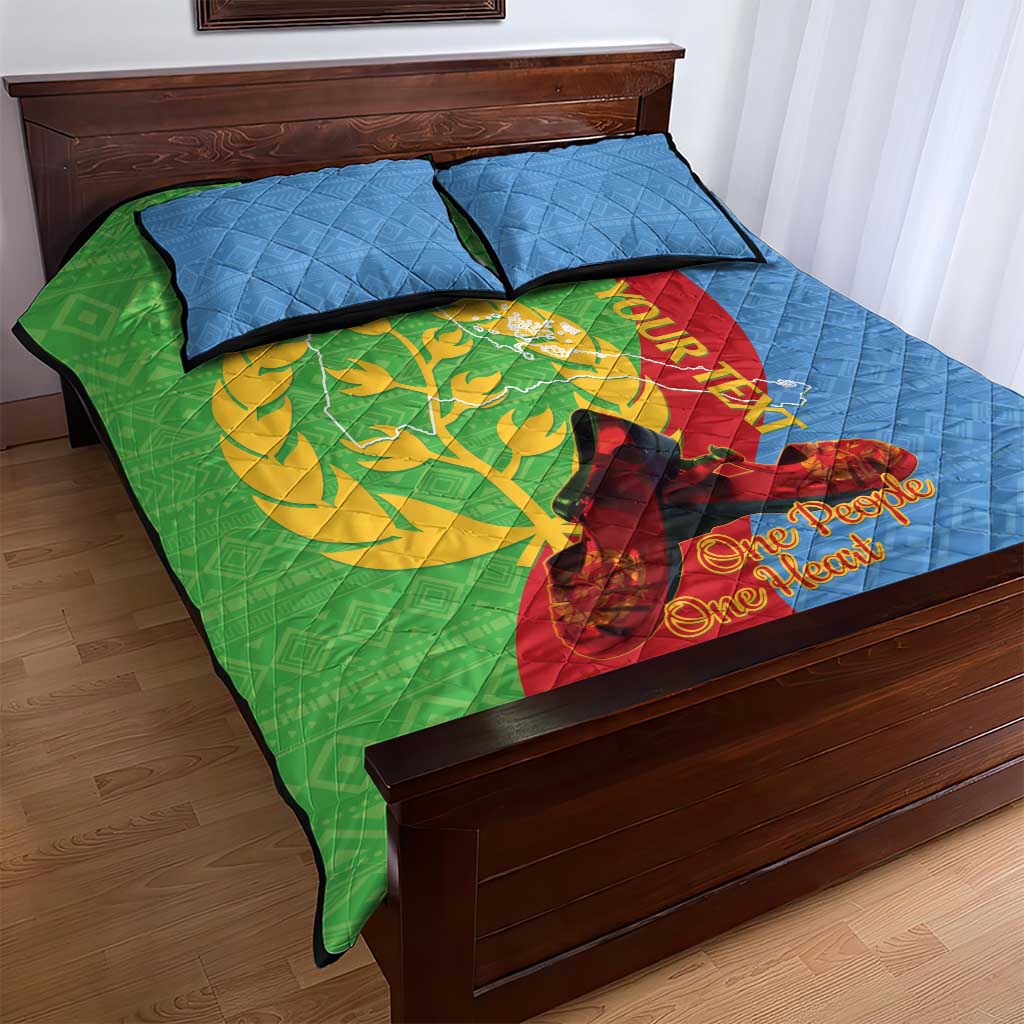 Personalised Eritrea Independence Day Quilt Bed Set Shida Shoes Olive Branch African Pattern LT14