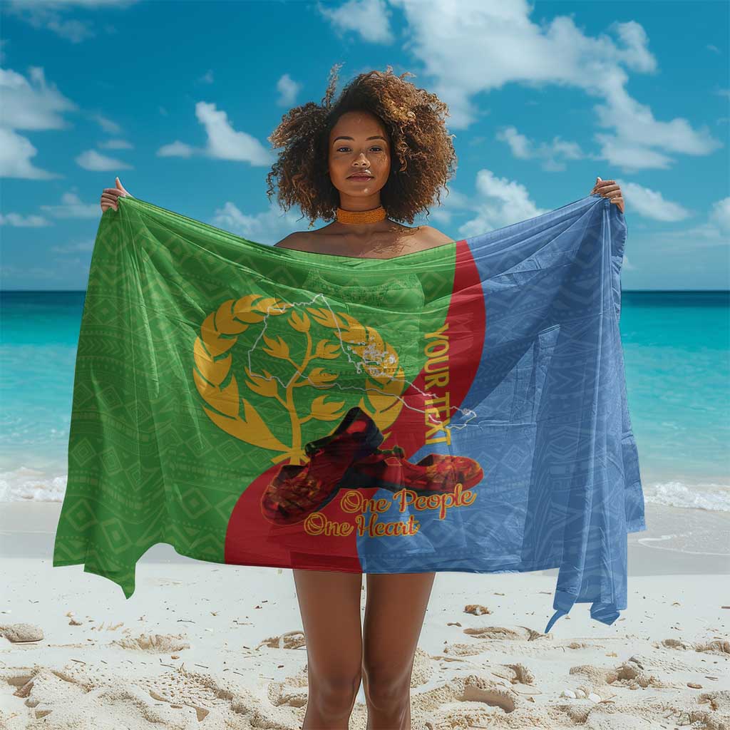 Personalised Eritrea Independence Day Sarong Shida Shoes Olive Branch African Pattern LT14