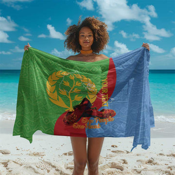 Personalised Eritrea Independence Day Sarong Shida Shoes Olive Branch African Pattern LT14