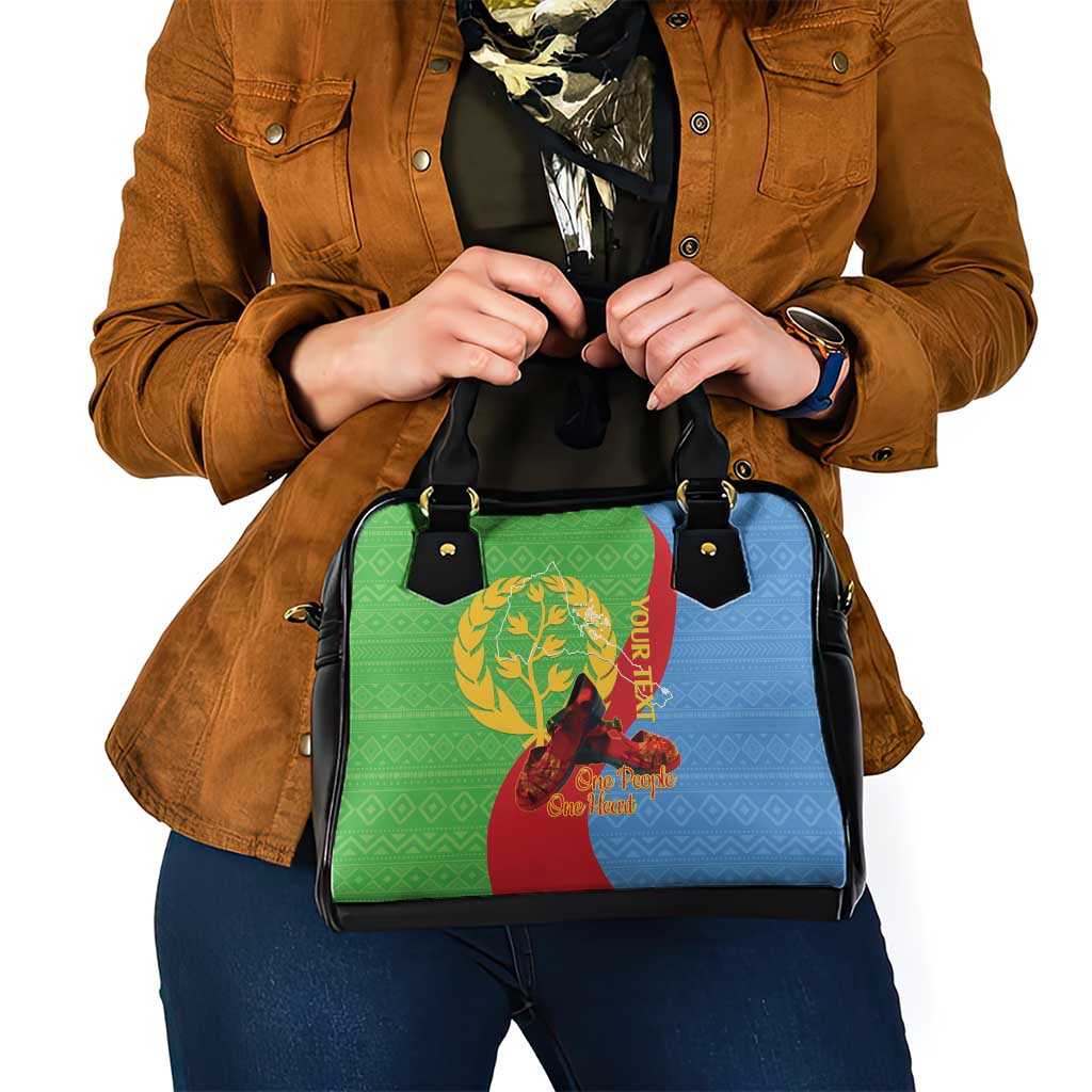 Personalised Eritrea Independence Day Shoulder Handbag Shida Shoes One People One Heart LT14