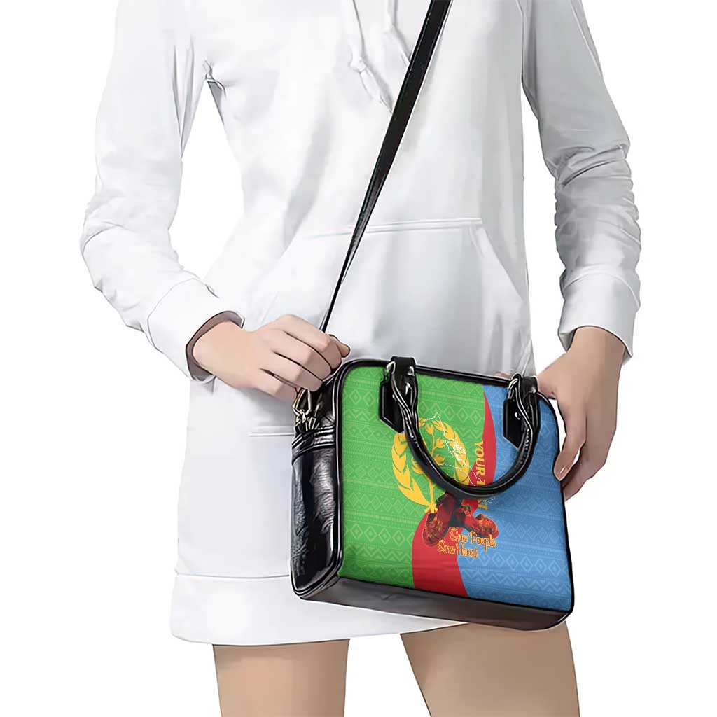 Personalised Eritrea Independence Day Shoulder Handbag Shida Shoes One People One Heart LT14