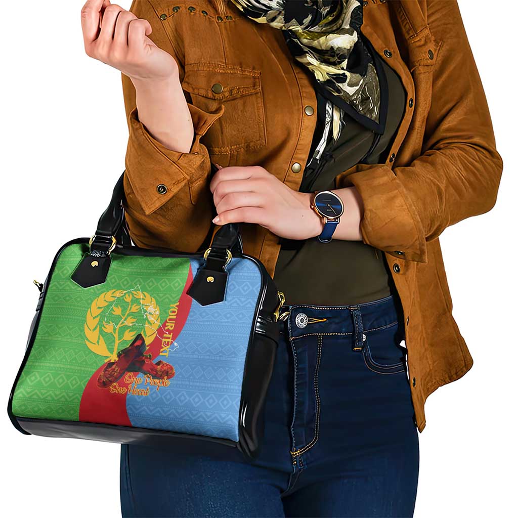 Personalised Eritrea Independence Day Shoulder Handbag Shida Shoes One People One Heart LT14