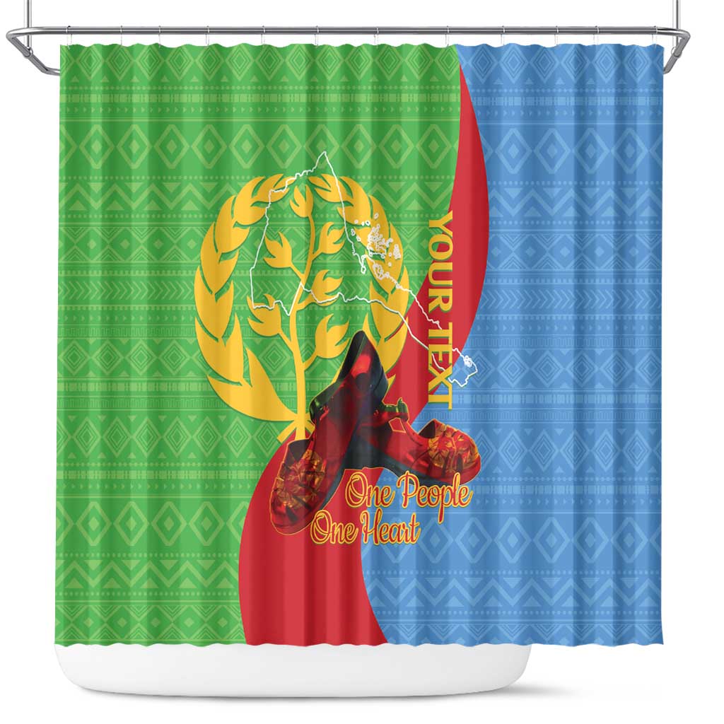 Personalised Eritrea Independence Day Shower Curtain Shida Shoes One People One Heart LT14