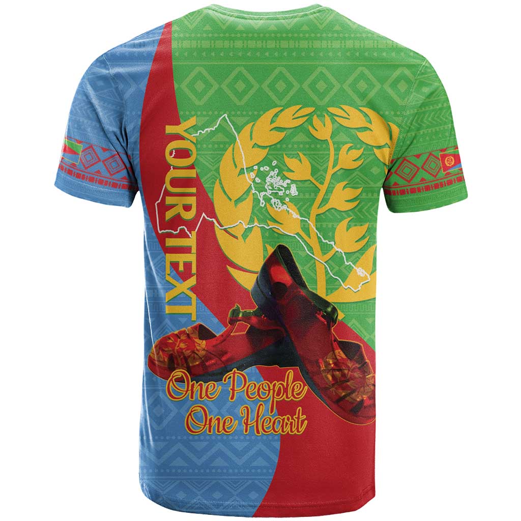 Personalised Eritrea Independence Day T shirt Shida Shoes Olive Branch African Pattern LT14