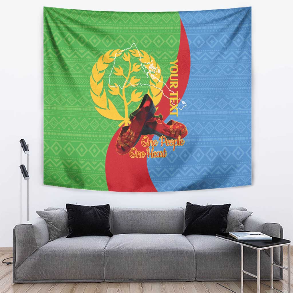Personalised Eritrea Independence Day Tapestry Shida Shoes Olive Branch African Pattern LT14